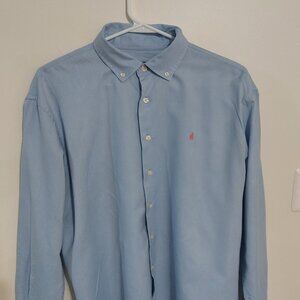 Men's Blue Johnnie-O Button Down Cotton Blend Long Sleeve Shirt Size Large